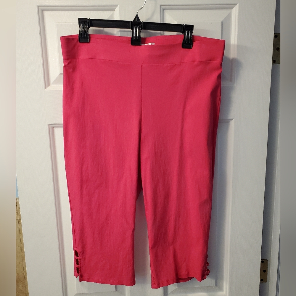 Plus 1X Hot Pink Capri Pants